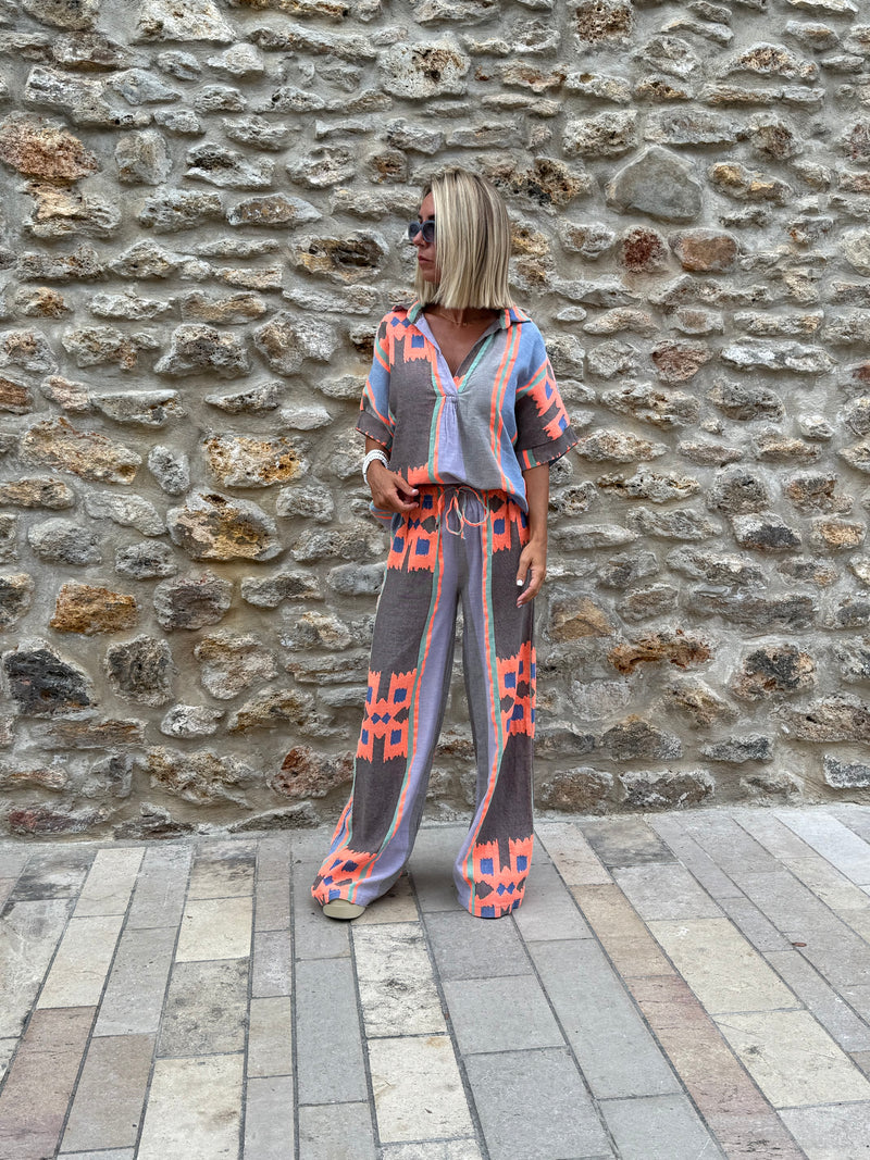 Ensemble Bianca – blouse fluide & pantalon assorti