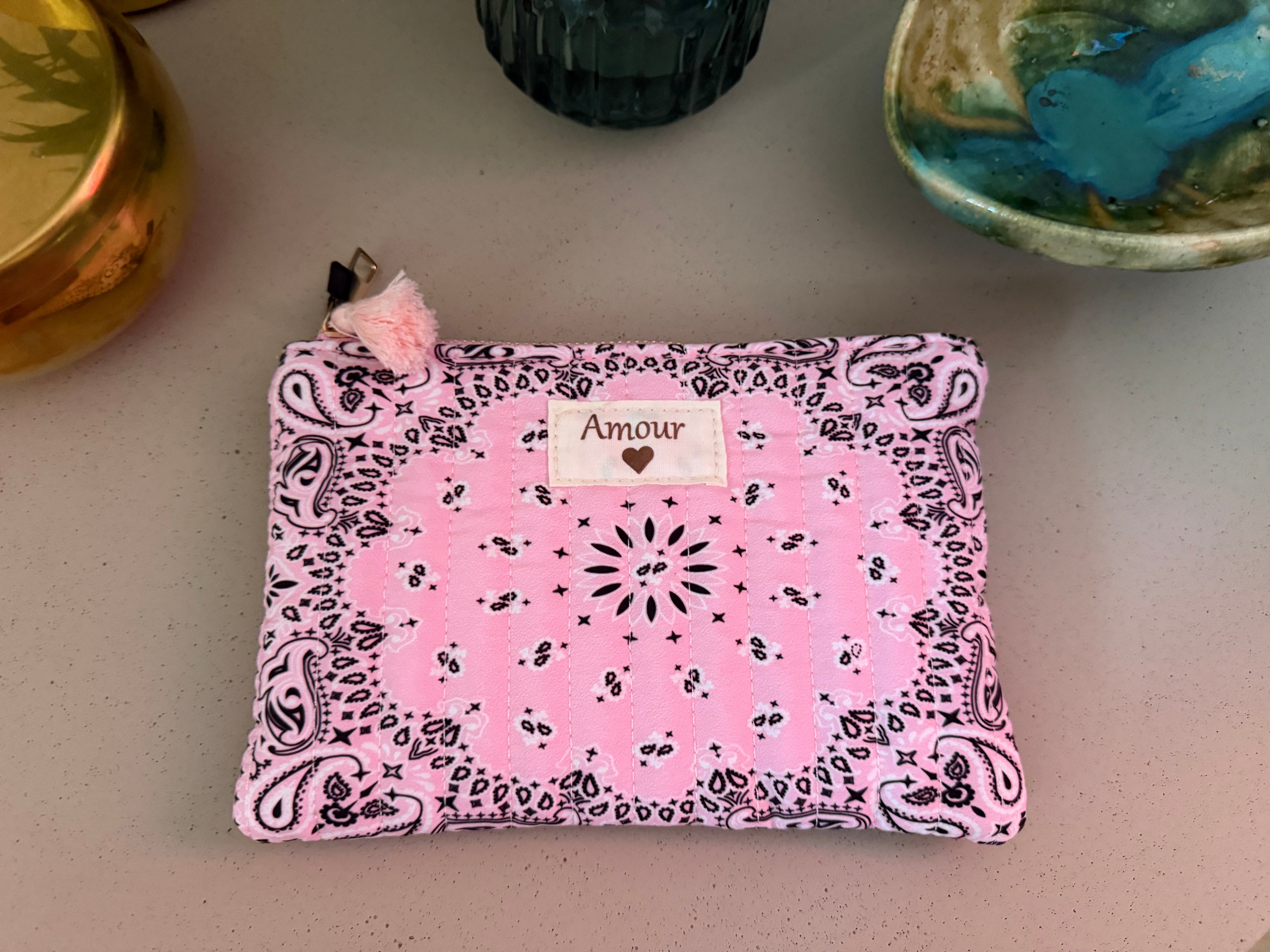 Pochette Amour Bandana – 100 % Coton Matelassée