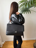 LE VENDÔME – Sac en cuir grainé noir