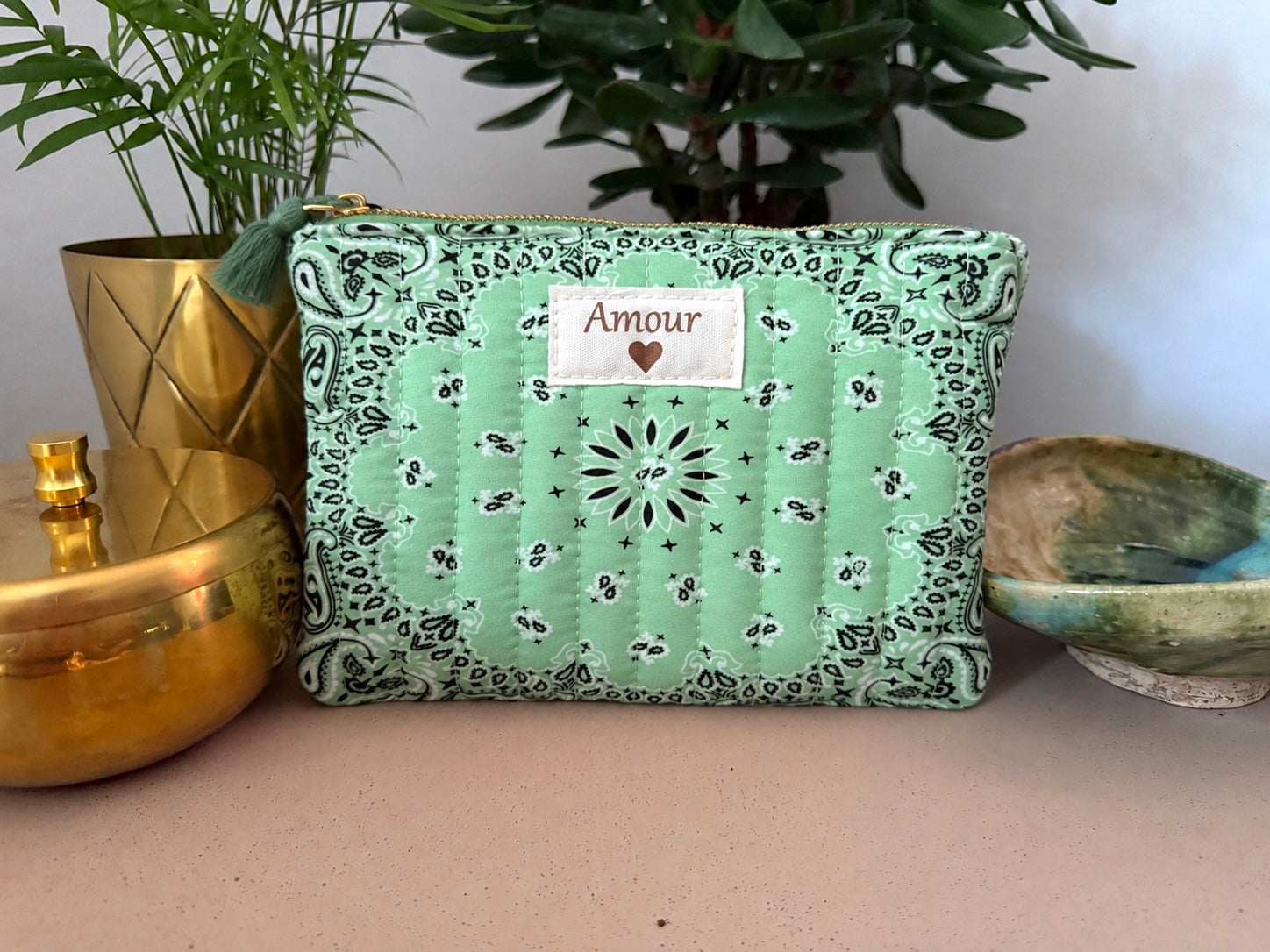 Pochette Amour Bandana – 100 % Coton Matelassée