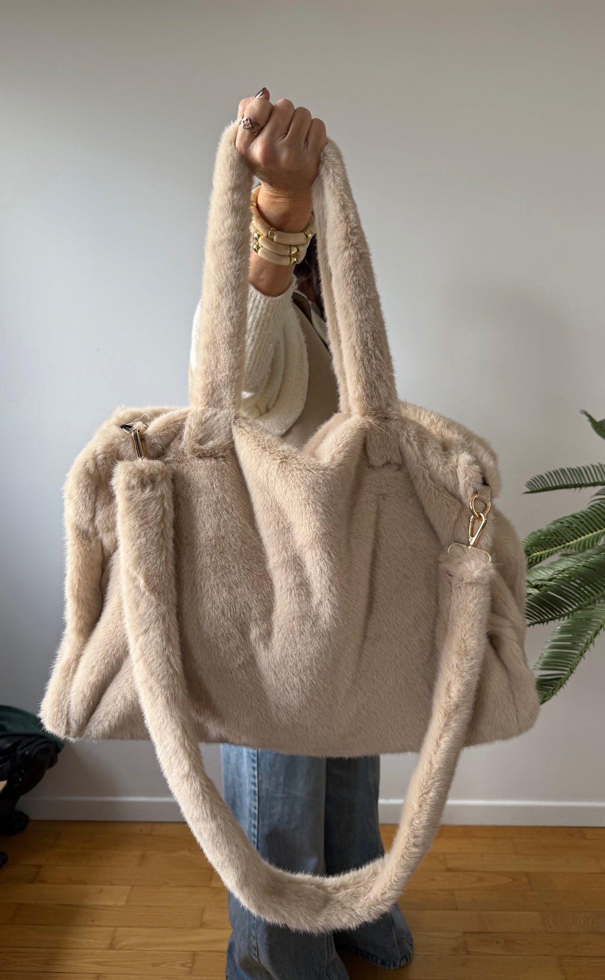 Sac Snowy – Grand sac en fausse fourrure +🎨