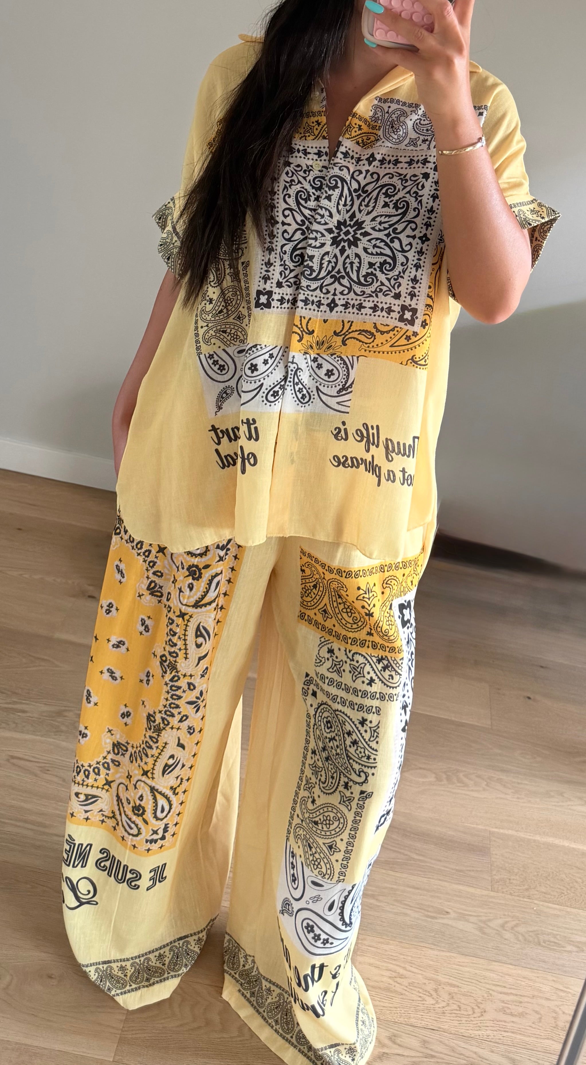 Ensemble Santorini – Jaune Pastel Plusieurs coloris 🎨