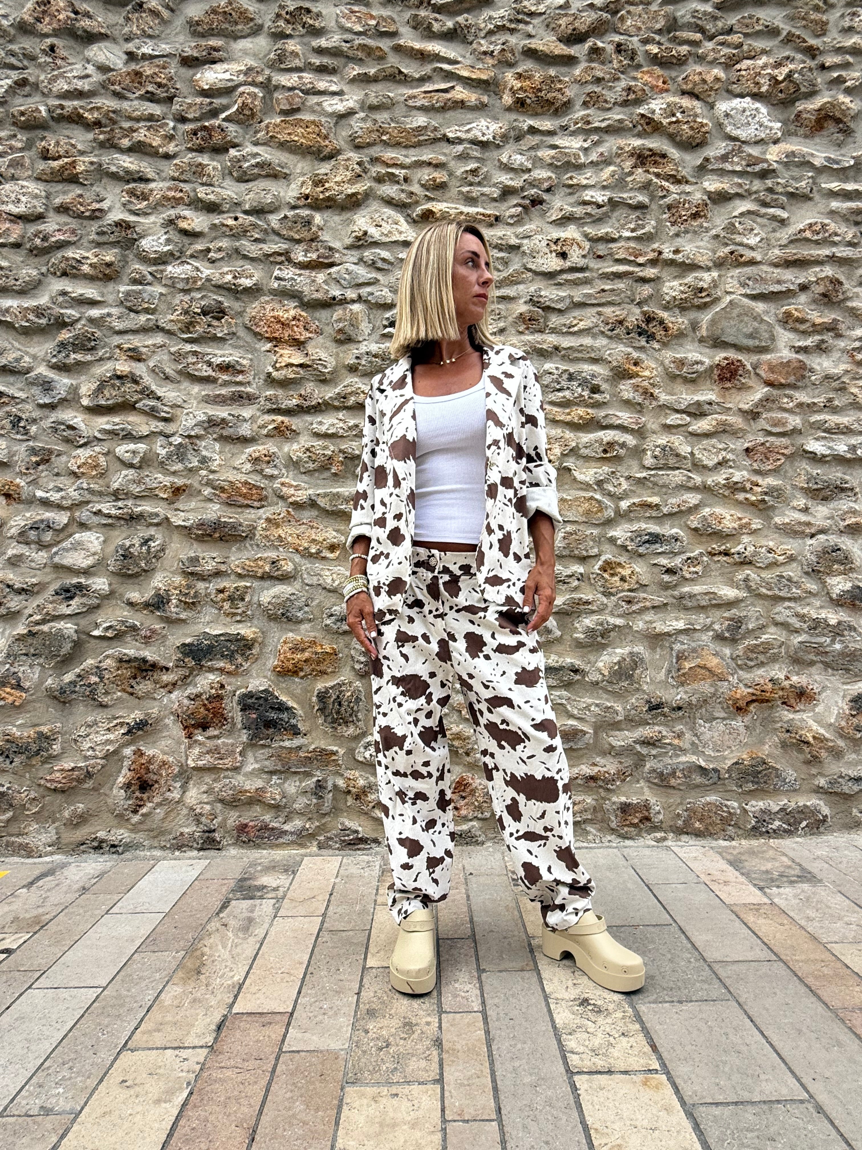 Ensemble Sam – Veste & Pantalon Beige & Marron Tendance