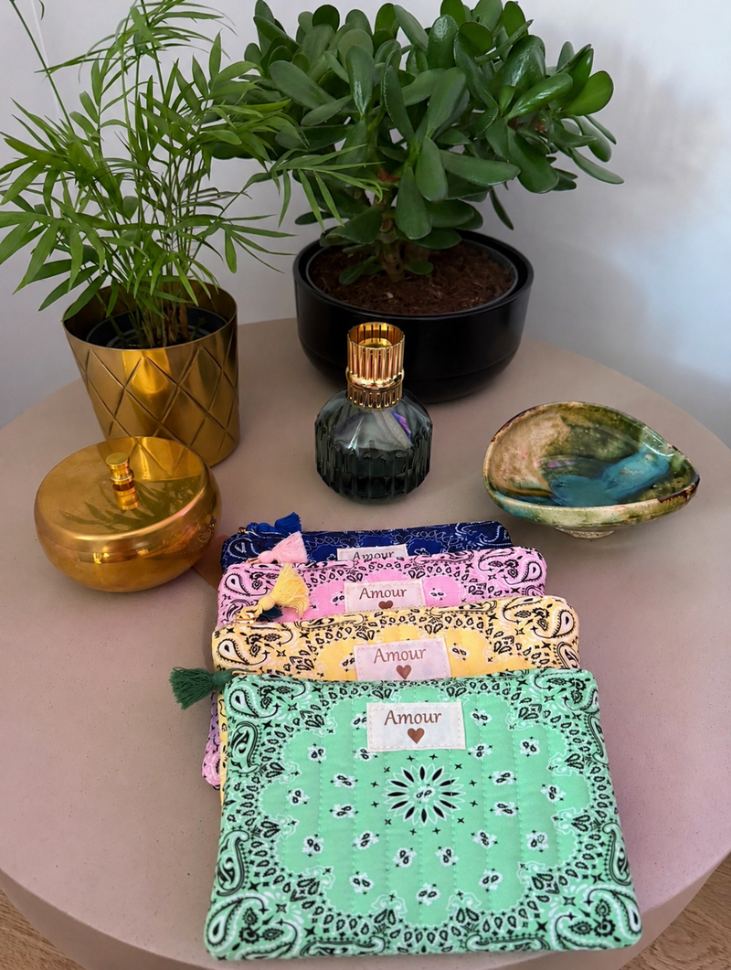 Pochette Amour Bandana – 100 % Coton Matelassée