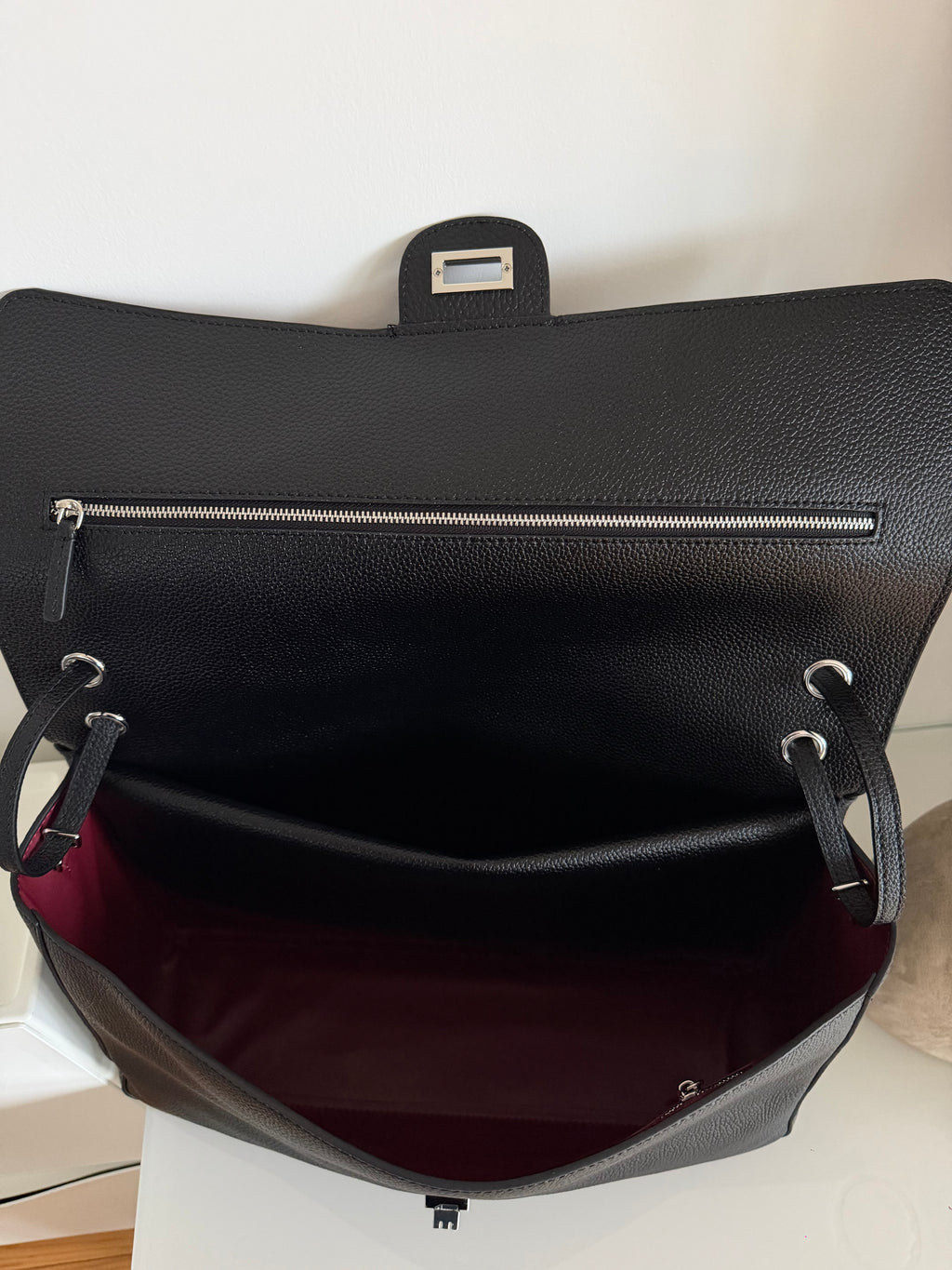 LE VENDÔME – Sac en cuir grainé noir