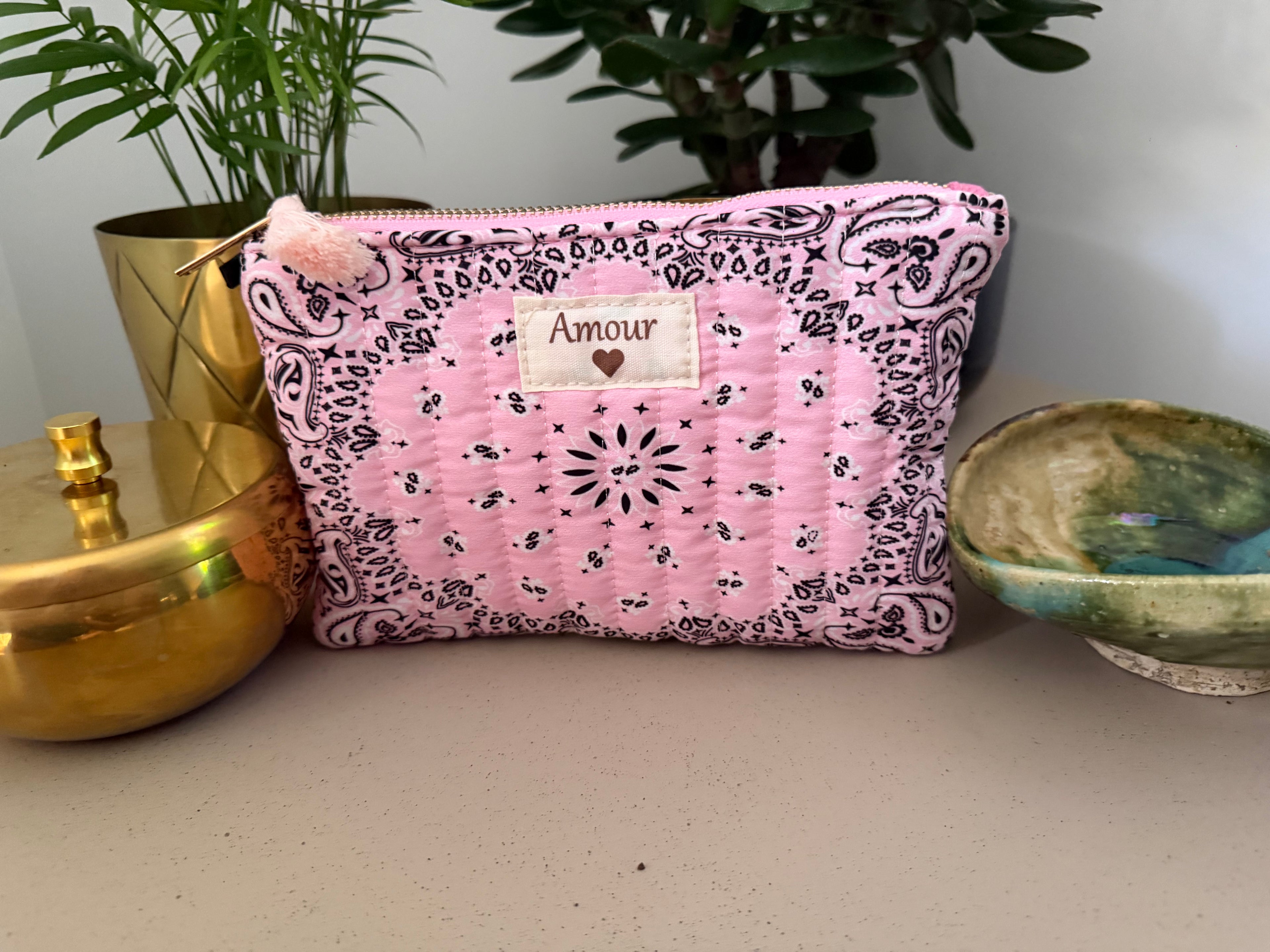 Pochette Amour Bandana – 100 % Coton Matelassée