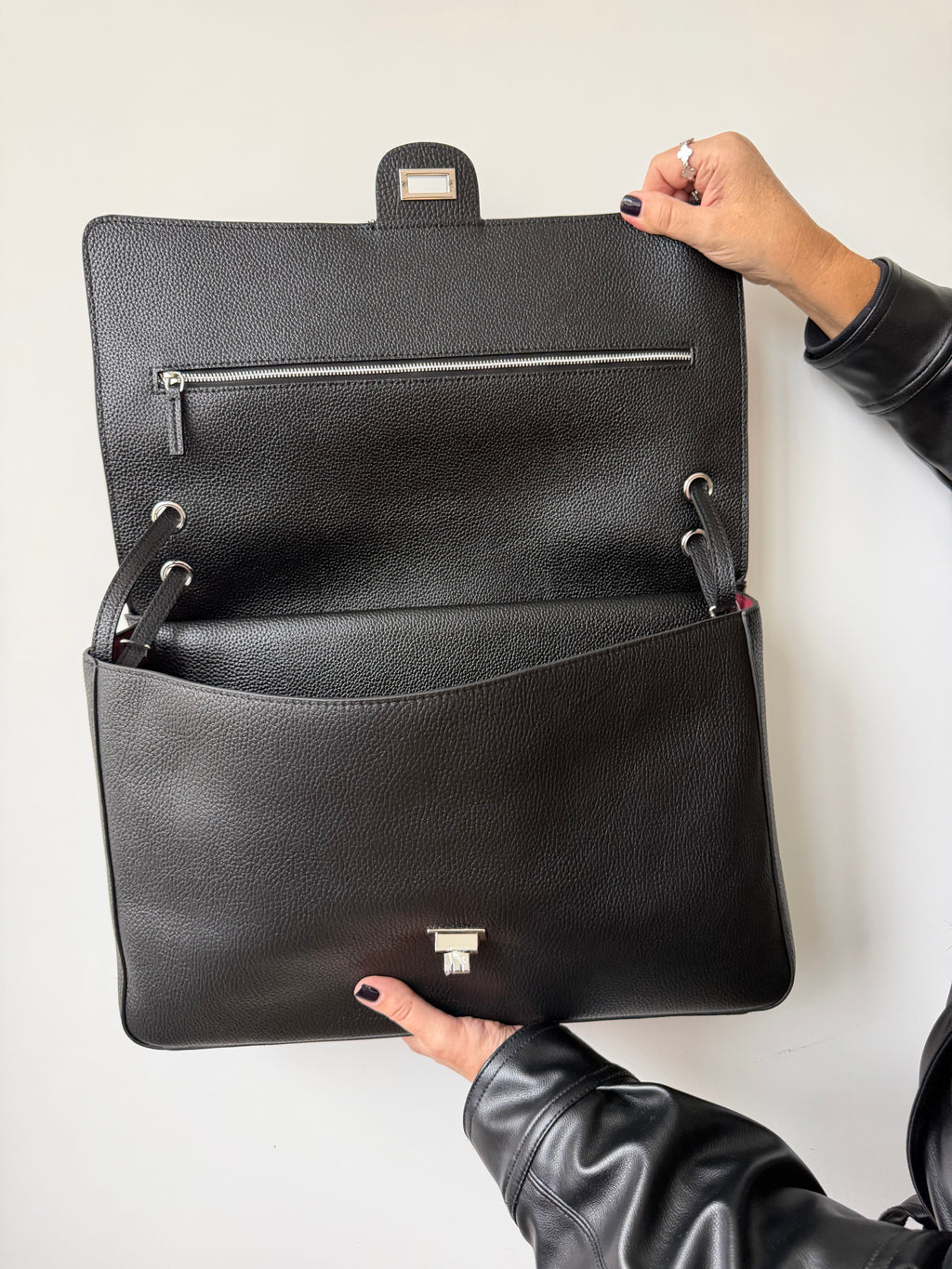 LE VENDÔME – Sac en cuir grainé noir
