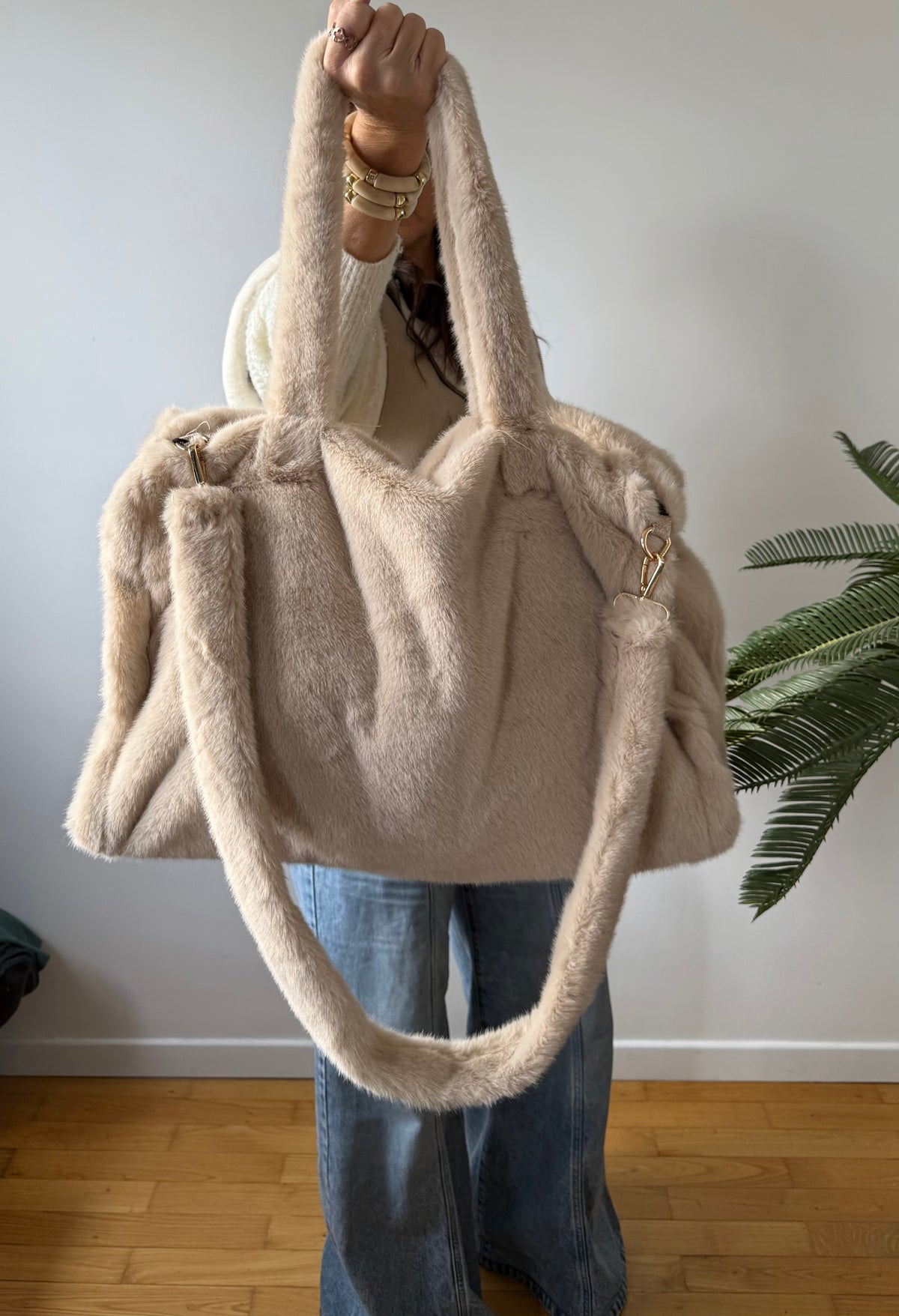 Sac Snowy – Grand sac en fausse fourrure +🎨