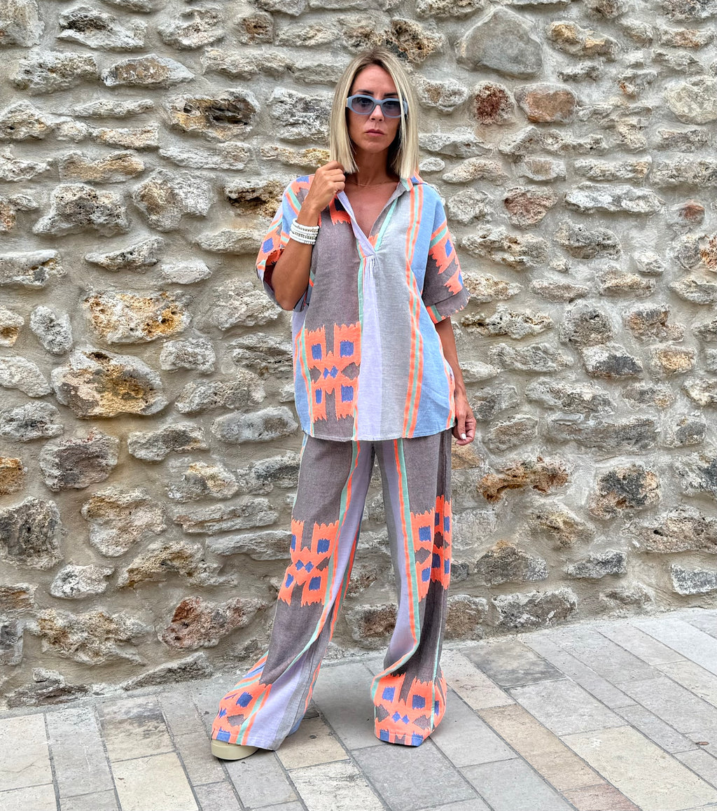 Ensemble Bianca – blouse fluide & pantalon assorti
