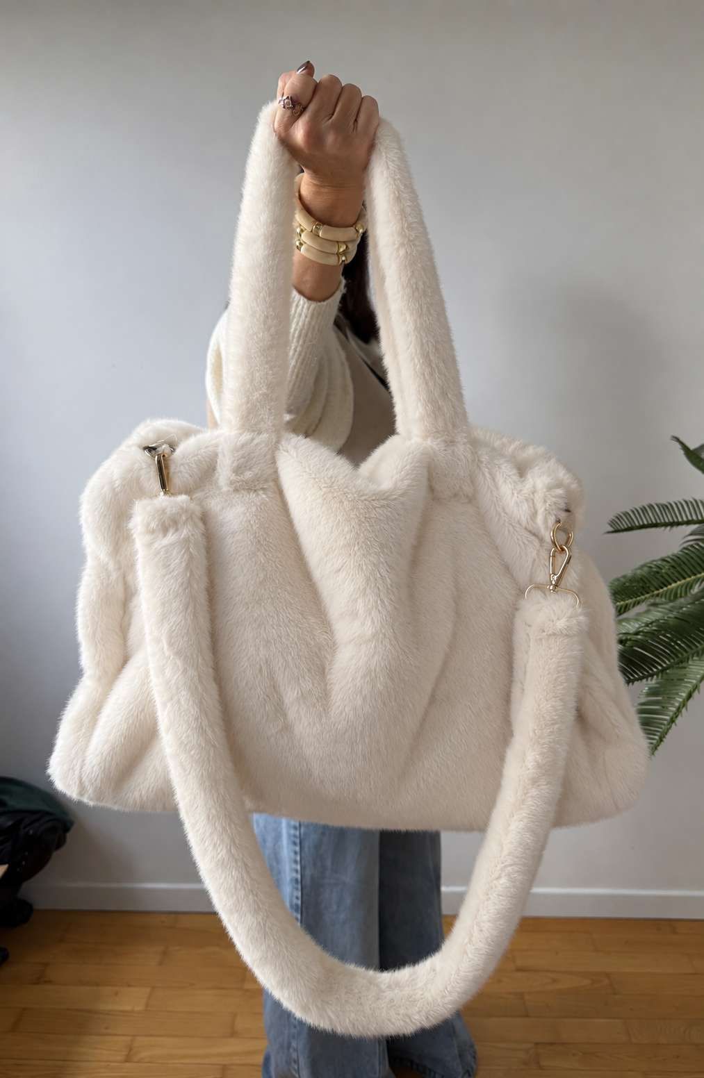 Sac Snowy – Grand sac en fausse fourrure +🎨