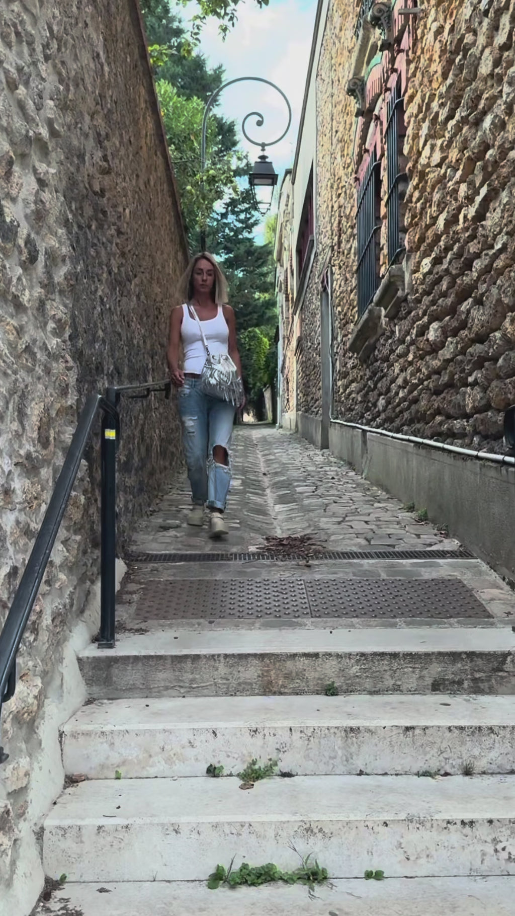 Silver Moon – Sac seau en cuir véritable